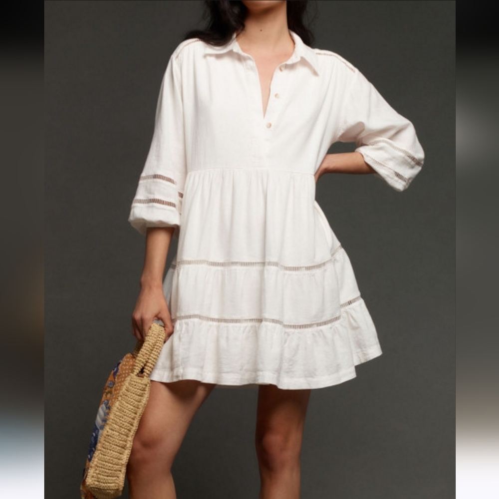Anthropologie Maeve Bettina Linen Blend Dress